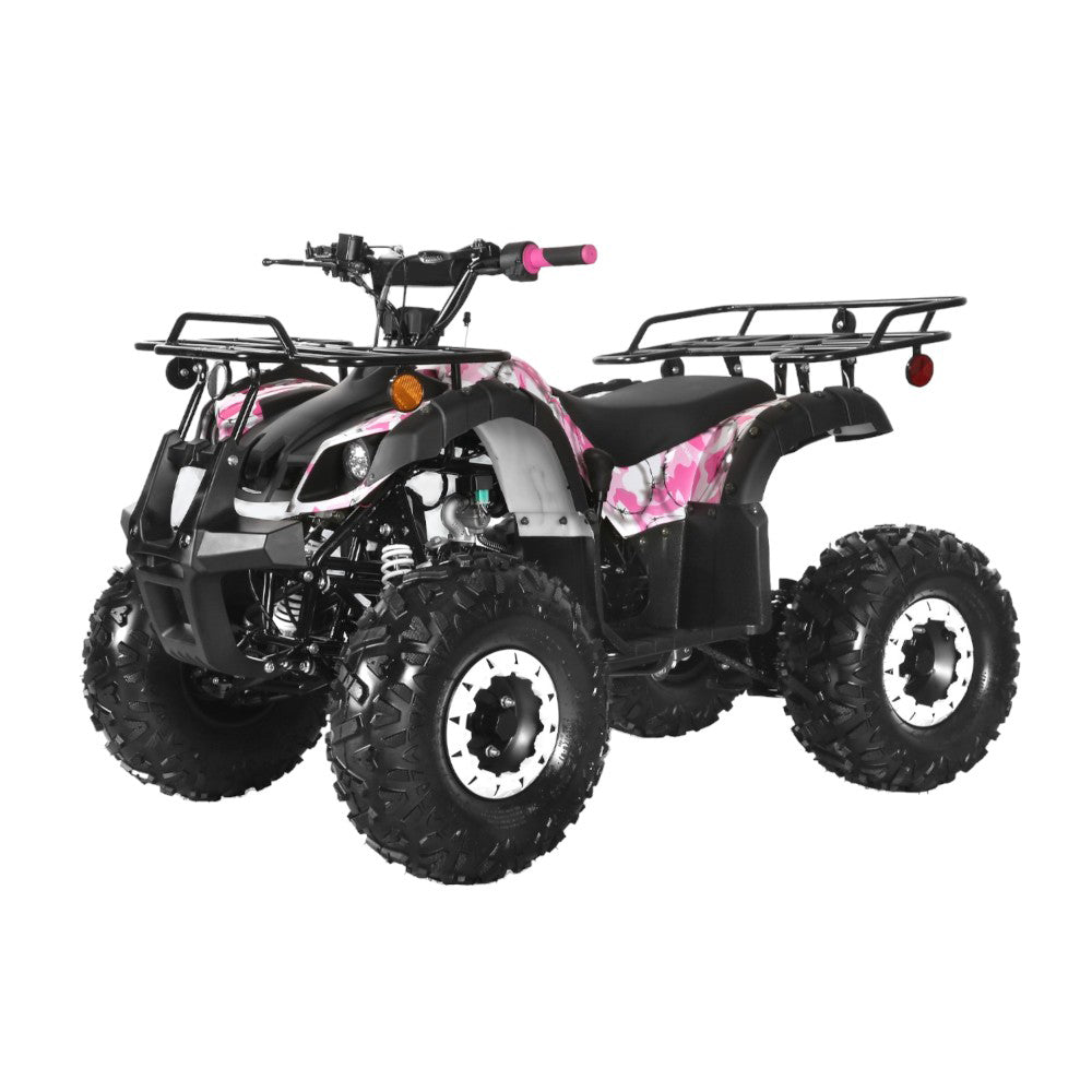 Gas 125cc ATV with Reverse Quad 4 Wheeler ATV with Headlights - Big 19"/18"Tires Off-Road Tires (Fully Assembled)