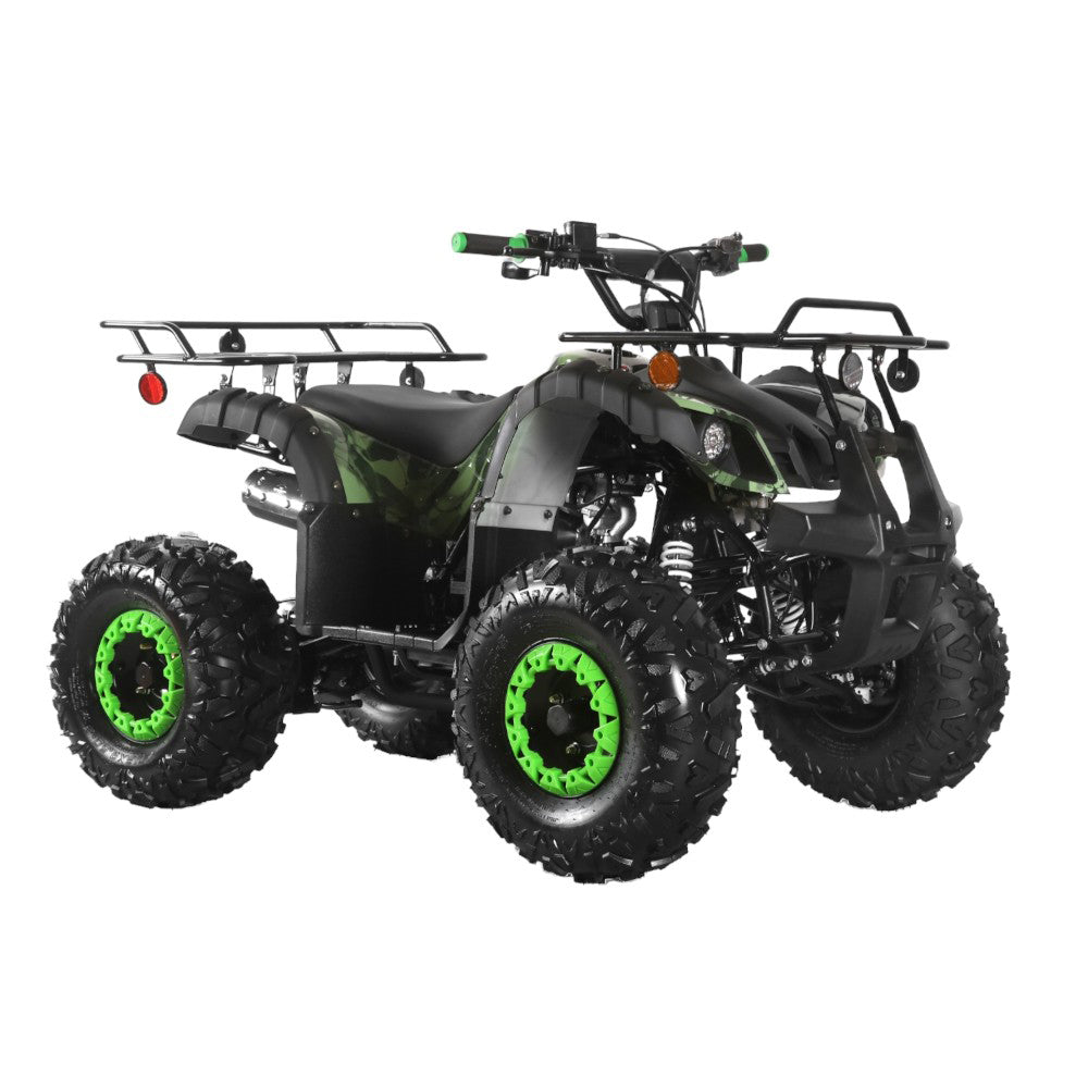 Gas 125cc ATV with Reverse Quad 4 Wheeler ATV with Headlights - Big 19"/18"Tires Off-Road Tires (Fully Assembled)
