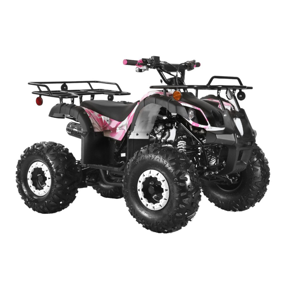 Gas 125cc ATV with Reverse Quad 4 Wheeler ATV with Headlights - Big 19"/18"Tires Off-Road Tires (Fully Assembled)