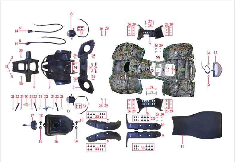 Bull 125cc parts - Plastic Body and Accessories