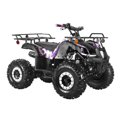 Gas 125cc ATV with Reverse Quad 4 Wheeler ATV with Headlights - Big 19"/18"Tires Off-Road Tires (Fully Assembled)
