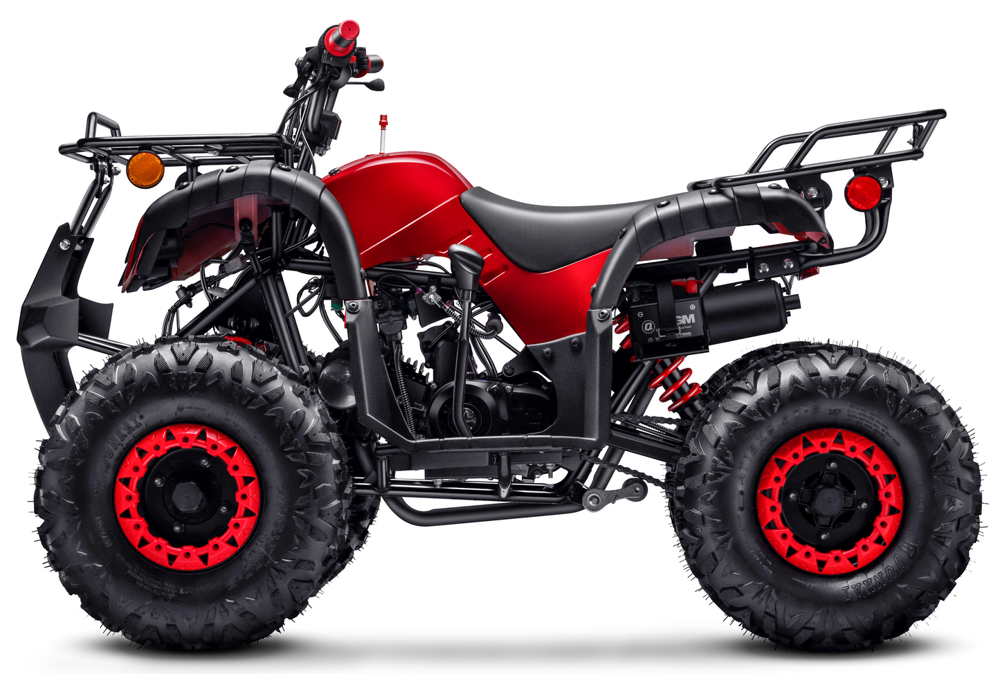 Gas 125cc ATV with Reverse Quad 4 Wheeler ATV with Headlights - Big 19"/18"Tires Off-Road Tires (Fully Assembled)