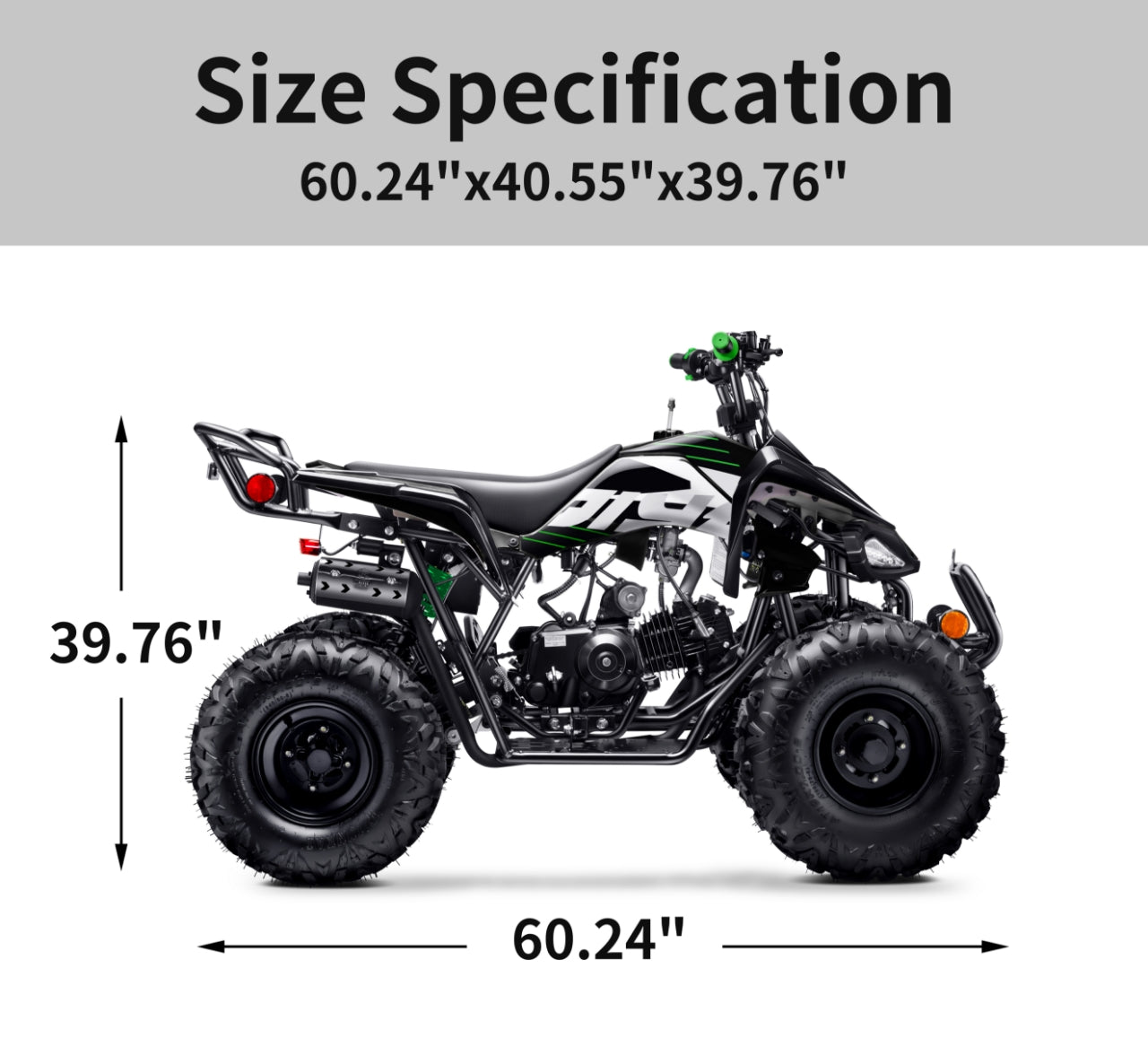 125cc ATV with Reverse Four Wheeler Gas Powered 4 Wheeler Quad with Headlights - Big 19"/18"Tires (Fully Assembled)