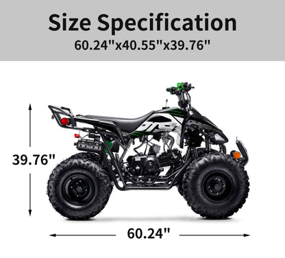 125cc ATV with Reverse Four Wheeler Gas Powered 4 Wheeler Quad with Headlights - Big 19"/18"Tires (Fully Assembled)