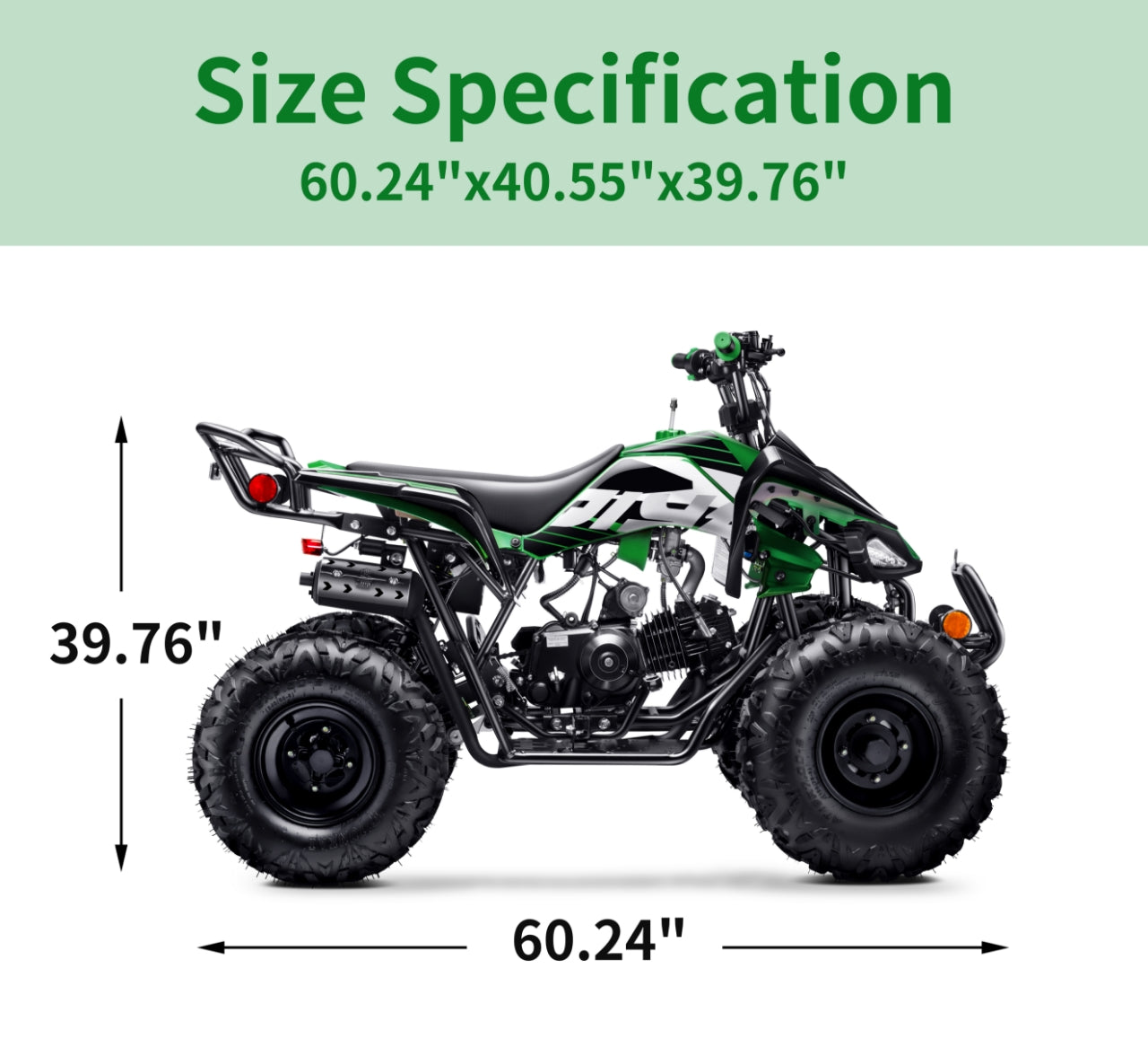125cc ATV with Reverse Four Wheeler Gas Powered 4 Wheeler Quad with Headlights - Big 19"/18"Tires (Fully Assembled)