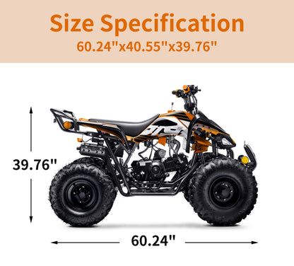 125cc ATV with Reverse Four Wheeler Gas Powered 4 Wheeler Quad with Headlights - Big 19"/18"Tires (Fully Assembled)
