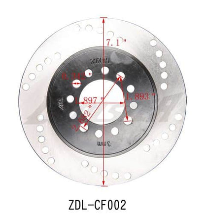 Rear Disc Brake (BDR-7) :180mm (ZDL-CF002)