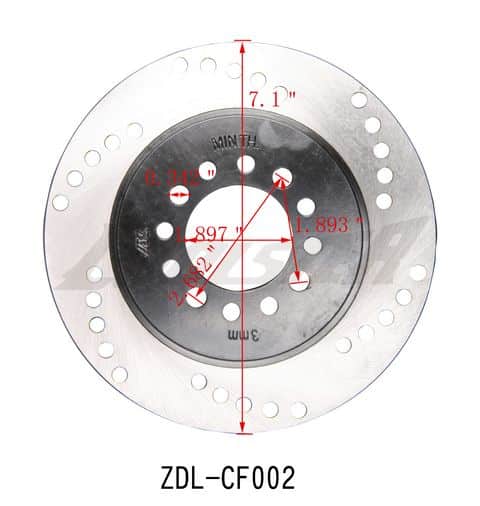 Rear Disc Brake (BDR-7) :180mm (ZDL-CF002)