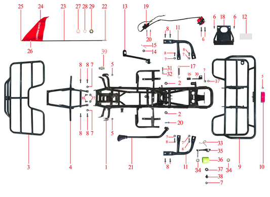 Bull 125cc parts - Metal Frame