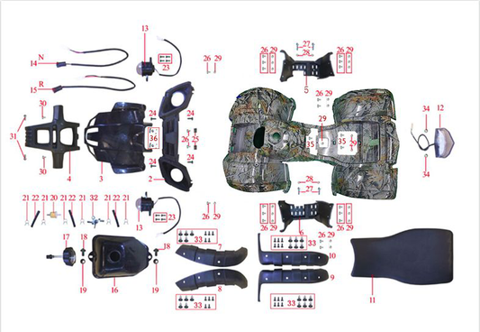 Bull 125cc parts - Plastic Body and Accessories