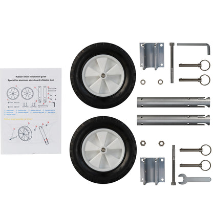 Inflatable Boat Wheel Launch Kit Transom Stainless Steel Launching Wheels and Tires
