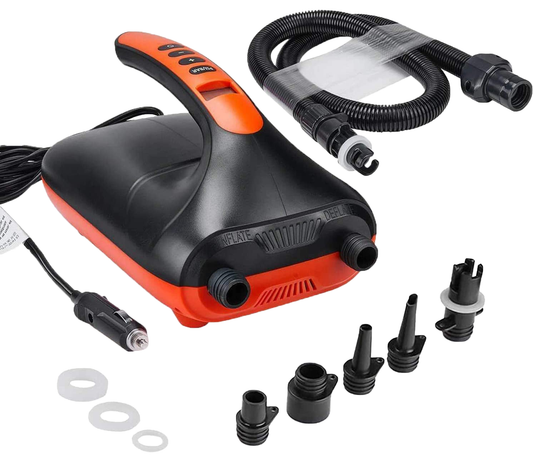Electric Air Pump for Inflatable Boats, Kayak, Stand Up Paddle Boards, Max 20 PSI,12V Smart high Pressure Pump with Intelligent Dual Stage & Auto-Off Function
