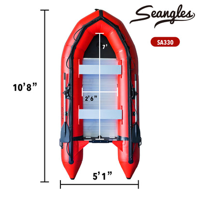 Seangles Inflatable Dinghy Boat with Aluminum Floor and Aluminum Transom - Inflatable Boat for Adults Heavy Duty - USCG Approved