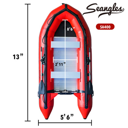 Seangles Inflatable Dinghy Boat with Aluminum Floor and Aluminum Transom - Inflatable Boat for Adults Heavy Duty - USCG Approved